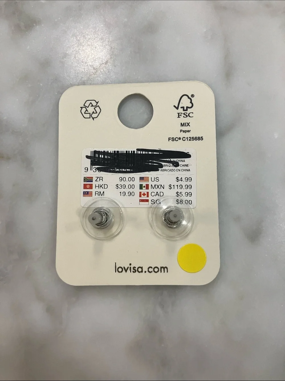 Lovisa Stud Earring pair- White, Gold & Red- set of 3 pairs